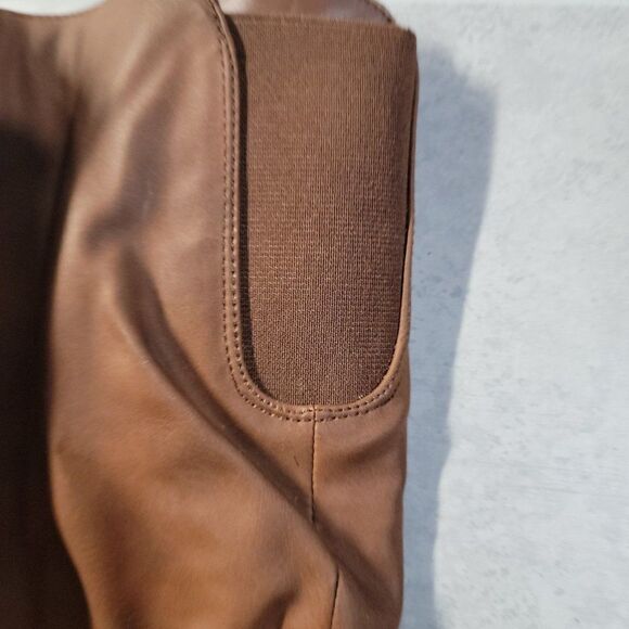 Kohls Womens Brown Leather Round Toe Block Heel Knee High Riding Boot Size 8.5 W - Picture 6 of 8